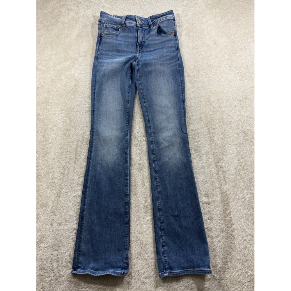 American Eagle Womens Kick Boot Next Level Stretch Blue Jeans 0 Meas: 25x31